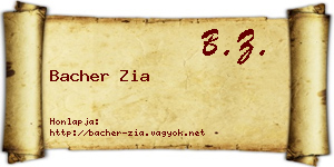 Bacher Zia névjegykártya
